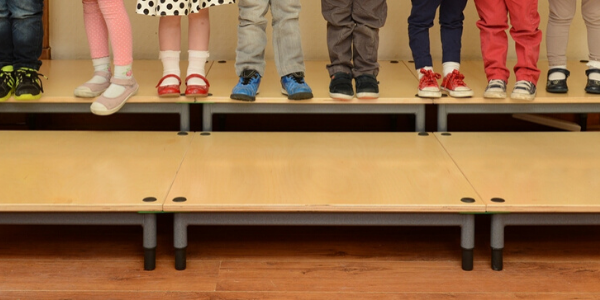 school children on stage